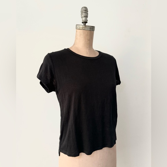 VINCE by graham & spencer black casey boxy linen tee MEDIUM - Picture 3 of 13